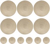 Round Braided Set of 6 Washable Round Placemats for Christmas Kitchen Wedding Dining Table 34cm Woven Heat Resistant Place Mats