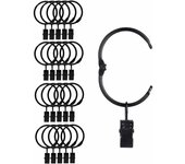 20 piezas de anillos de clip de cortina de metal que se pueden abrir, fácil de abrir y cerrar, diámetro interior 38 mm, para cortinas Lou