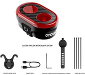 CYCLAMI CY300T Bicycle Smart Brake Sensing Front Rear Light Waterproof MTB Road Bike Lights Cycling Accessories