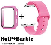 Glass+Case+Strap for Apple Watch Band 42mm 44mm 41mm 40mm 38mm 45mm 49mm Screen Protectors for Apple IWatch Series 8 7 6 SE 5 4