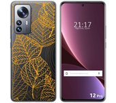 Funda Silicona Transparente para Xiaomi 12 Pro 5G diseño Hojas Dibujos