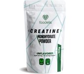 FOODELIS Creatina Monohidratada en Polvo Micronizada  500GR  166 Dosis  Sin Sabor  No-gmo  Incluye Dosificador  Alta solubilidad  Vegano  Sin Lactosa