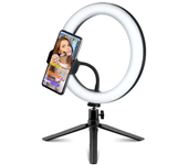 Anillo de luz Led para selfi, lámpara redonda de 26cm y 10 pulgadas con soporte para teléfono, iluminación de relleno para fotografía con trípode para vídeo en vivo de Youtube