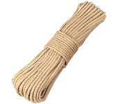 Cuerda de cañamo Natural de 50 m, 6mm de grosor, Resesto Cuerda de yute para cinturones, decoración de Bodas, Jardín, Cuerda de Guerra, Cuerda para mascotas y Cuerda de Escalada (50,) 6mm)