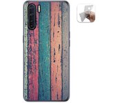 Tumundosmartphone Funda Gel Tpu para Oppo A91 diseño Madera 10 Dibujos