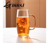 GIANXI Glass Tea Cup With Handle Anti-Scalding Glass Teacup Can Be Electric Clay Oven Heating Glasses Office Personal Cup