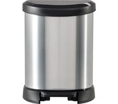CURVER Cubo basura COCINA y BAÑO papelera 5 litros pedal Metalizado cierre