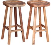 vidaXL Taburetes de cocina 2 unidades madera maciza de acacia