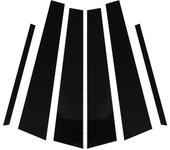 6pcs Carbon Fiber Black Window Pillar Posts, Fit For Volkswagen VW Passat B6 2006-2010, B7 2011-2015, Cover Sticker