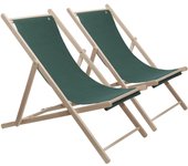 Scalpers Home Set de 2 Hamacas de Madera de Haya Plegables, Estructura sin Barniz, Color Piedra