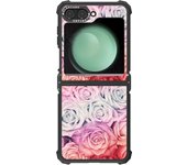For Samsung Galaxy Z Flip 6 5 4 Magnetic Phone Case Rose Flowers Painted Shockproof PC Back Cover for Samsung Z Flip6 Flip5 Case