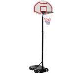 HOMCOM Canasta de Baloncesto de Pie Ajustable de 194-249 cm con Base Rellenable de Agua 30 kg o Arena 35 kg y Ruedas de Transporte para Niños y Adultos Multicolor
