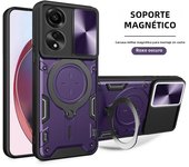 Metal Ring Camera Protect Case for OPPO A78 4G A98 A17 A16 A15 A57 A77 A74 A54 A93 A53 A32 A52 A9 Armor Rotating Holder Cover
