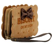 Oh My Pop Biscuit Small Wallet, Beige