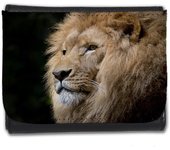MERCHANDMANIA BILLETERA BILLETERO leon majestuoso salvaje selva savana feroz fiera hombre caballero negro monedero