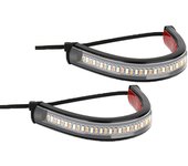 2Pcs 12V LED Ring Fork Strip Lamp Flashing Blinker Motorcycle Turn Signal Light & DRL Amber White Moto Flasher Auto Accessories