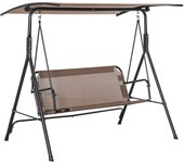 Outsunny Columpio de Jardín de 2 Plazas Silla Balancín con Parasol Techo Ajustable en Ángulo Terraza Balcón Exterior Carga 200 kg 172x110x155 cm