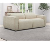 Vente-unique - Sofá 3 plazas relax eléctrico en tela beige LAGUNDI