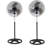 Pack de 2 Ventiladores Metálicos Potentes 80W: Gira 360º  la cabeza de izquierda a derecha y de arriba abajo.