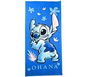 Toalla Playa Piscina Infantil Stitch Ohana 70x140cm de microfibra para niños