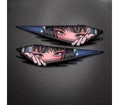 1Pair Anime Eyes JDM Style Motorcycle Stickers Waterproof for Motorbike Fuel Tank Electric Scooter Body Universal Vinyl Decals