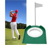 Práctica de Golf, taza para Putting, taza de plástico para Putting de Golf, plástico verde, ajustable con agujero y bandera.