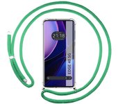 Funda Colgante Transparente para Motorola Edge 40 5G con Cordon Verde Agua