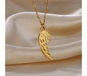 Delicate Sun Pendants Necklace for Women Gold Color Stainless Steel Moon Sunflower Waterproof Necklace Party Jewelry Gift