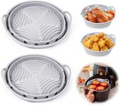Moldes de silicona para freidora de aire, Accesorios para freidora de aire, Banja de freidora de aire de silicona reutilizable, Cesta redonda plegable para microonda Airfryer, Liners