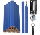 12Pcs Carpenter Pencils Tools 7In Carpenter Pencil with Pencil Sharpener Flat Wood Construction Pencil Carpenter Marking Pencils