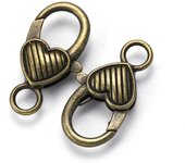 5/10pcs/lot 27x14mm Gold Silver Plated Rhodium Heart Shaped Lobster Clasp Hooks for Necklace&Bracelet Chain DIY Jewelry Making