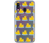 Tumundosmartphone Funda Gel Transparente para Samsung Galaxy A40 diseño Pato Dibujos