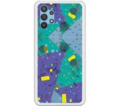 Funda compatible con Samsung Galaxy A32 - Geometría Abstracta fondo Azul