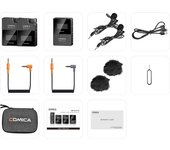 Comica BoomX-D 2.4G Wireless Microphone Dual-channel Lapel Microphone Condenser Lavalier Mic For PC Smartphone Camera Youtube