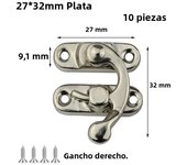 10PCS Retro Metal Toggle Latch Wooden Box Gift Box Hardware Decoration Lock Buckle Jewelry Box Hardware Hook Lock with Screws
