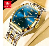 OLEVS TOP Brand Men's Watches Diamond Dial Waterproof Stainless Steel High-end Wristwatch for Man