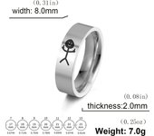 Dreamtimes Simple Trend Funny Middle Finger Stickman Ring Hip Hop Fuxk You Doodle Rings For Man Couple Party New Gifts Jewelry