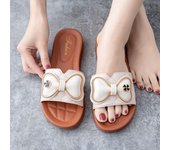 Summer Super Soft EVA Light Sole Slippers Women Indoor Pu Slippers Comzy Anti-Slip House Cute Bowknot Flat Slipper Slides