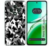 Tumundosmartphone Funda Silicona para Oppo Reno 12F 4G / 12 F 5G diseño Snow Camuflaje Dibujos