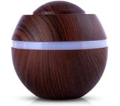 Humidificador de Aire ultrasónico Mini de 500 ml, dimusor de Madera para aromaterapia, humidificador de aceite, dimusor LED, 7 Colores Free, Spa Para yoga, dormitorio, oficin