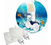 Adaptable sludge bags for Polaris 280 480 robotic pool cleaners. 2 sets of reinforced nylon filter bags with zipper closure
