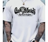 Men's 100_ cotton summer loose size Gas Monkey Creative pattern print slim fit casual sports round neck short sleeved T-shirt