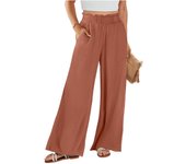 Women's Cotton Linen Pants Summer Wide Leg Casual Loose Drawstring High Waist Palazzo Pants Trousers With Pockets Women’s Pants