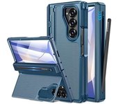 Funda para Samsung Z Fold 6 con soporte para S Pen y soporte oculto, protector de pantalla integrado, bisagra, carcasa rígida a prueba de golpes para Samsung Galaxy Z Fold 6, ranura delgada para S Pen y soporte, color morado