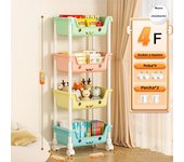 Toy Storage Trolley Children's Toy Storage Racks and Shelving Rotating Bookshelf Household Mobile Trolleyarrange