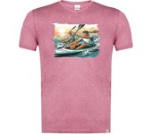 MERCHANDMANIA CAMISETA ROJA MEZCLA deporte playa kayak amigos competicion moda verano tshirt