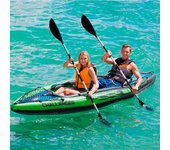 Kayak hinchable Challenger K2 Intex 2 plazas 2 remos+bomba de hinchado verde 38x76x351 cm