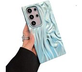 Funda para Samsung Galaxy S24 Plus, diseño plisado de ondas cromadas (morado, S24 Plus)