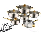 6x Ollas y Sartenes Set solid cacerón Juego de utensilios de cocina Para acampar en interiores Cocina 12PCS Mango de Plata