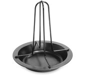 Asador De Pollo, With Bol, Soporte Vertical With Caja De Goteo, Para Horno, Asador De Aves Vertical, 4x18x22cm, Negro
